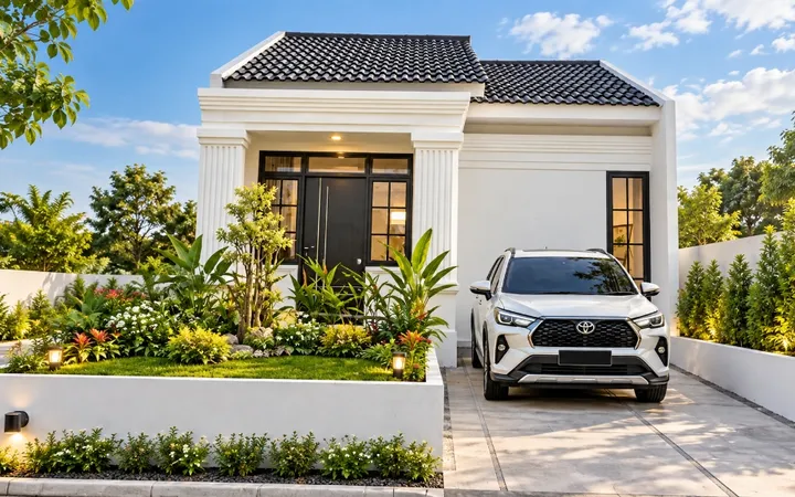 Fasad Modern American Style Tipe 30/72 di TerAs Bahagia Serang